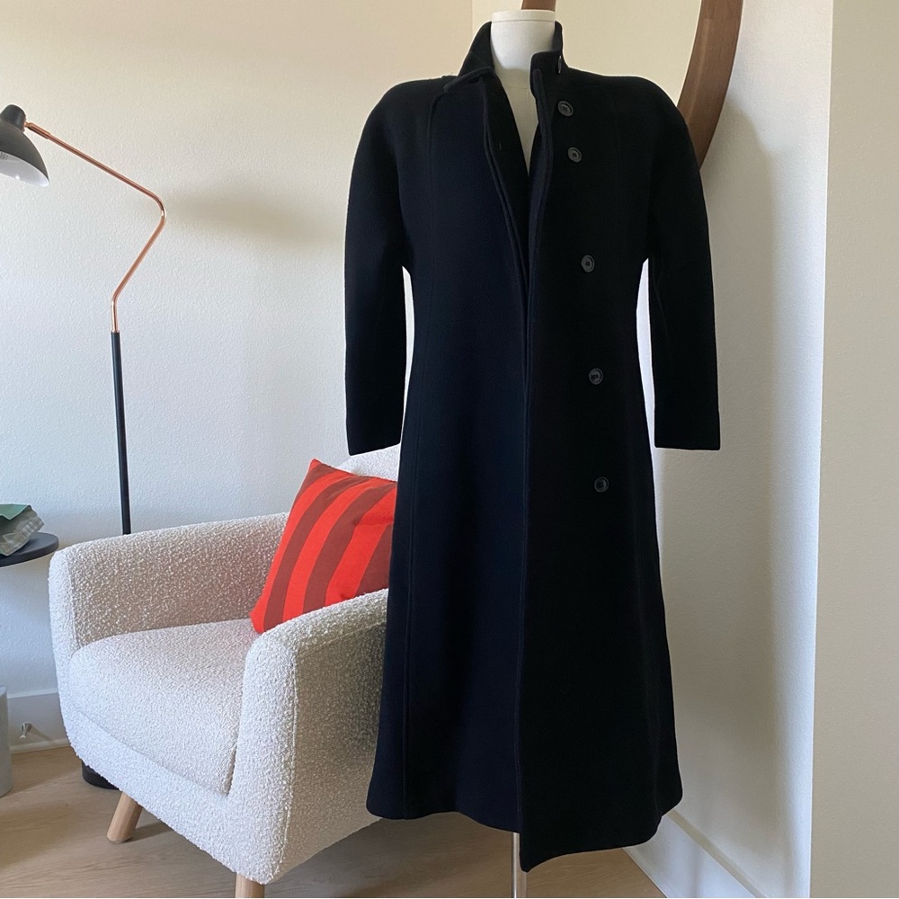 Vintage 80s Central Park Wool Trench Coat | Petite S | Made in USA - Picture 3 of 13